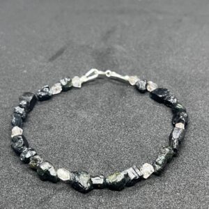 Grüner Turmalin / Herkimer Diamant Armband mit 925er Silberverschluss
